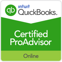 Badge that reads: QuickBooks Certified ProAdvisor